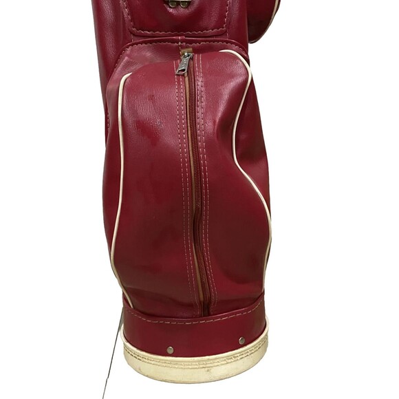 Vintage Wilson Country Club Red Golf Club Bag Made In USA RARE RED LEATHER COLOR - Picture 8 of 10